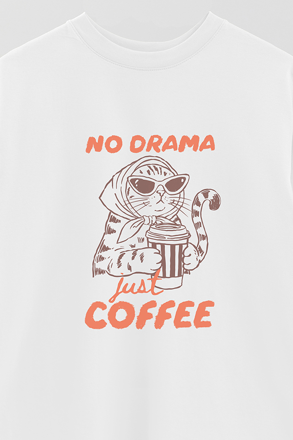 REMERA OVER ESTAMPADA CAT NO DRAMA
