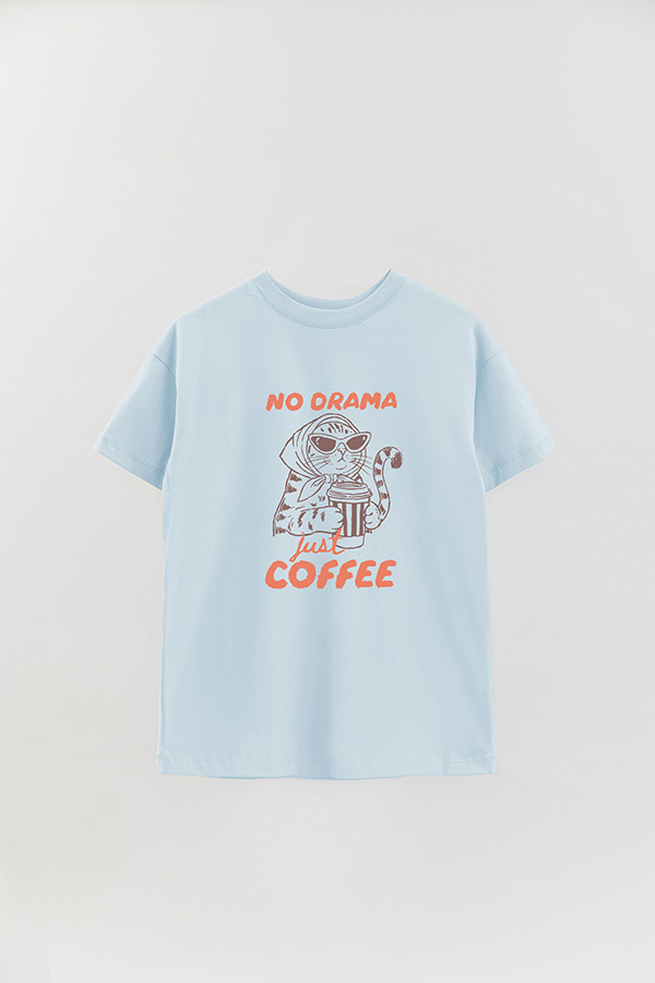 REMERA OVER ESTAMPADA CAT NO DRAMA