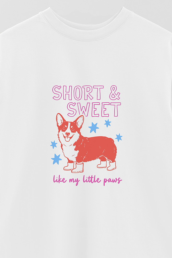 REMERA OVER ESTAMPADA DOG SHORT AND SWEET