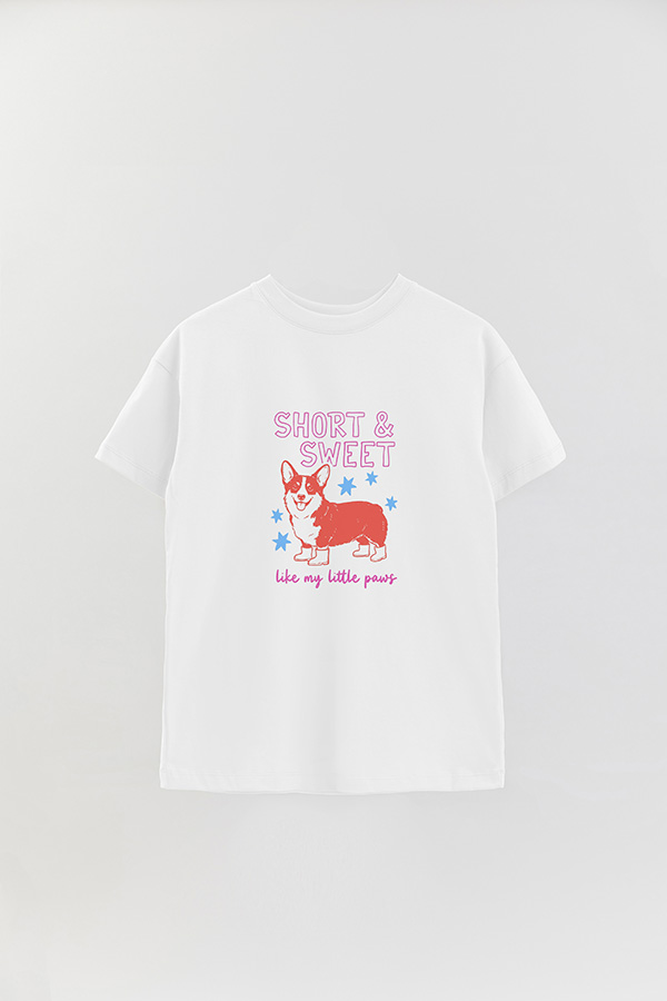 REMERA OVER ESTAMPADA DOG SHORT AND SWEET