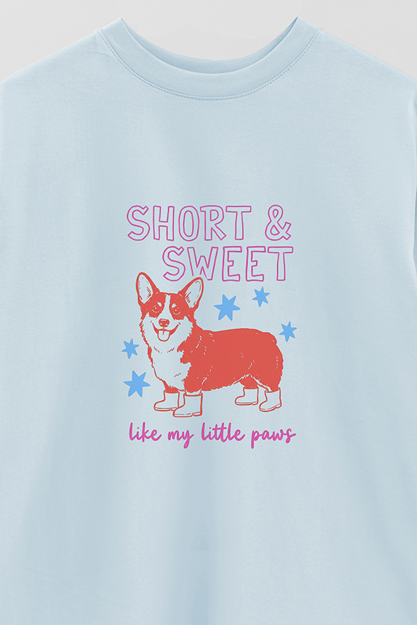 REMERA OVER ESTAMPADA DOG SHORT AND SWEET
