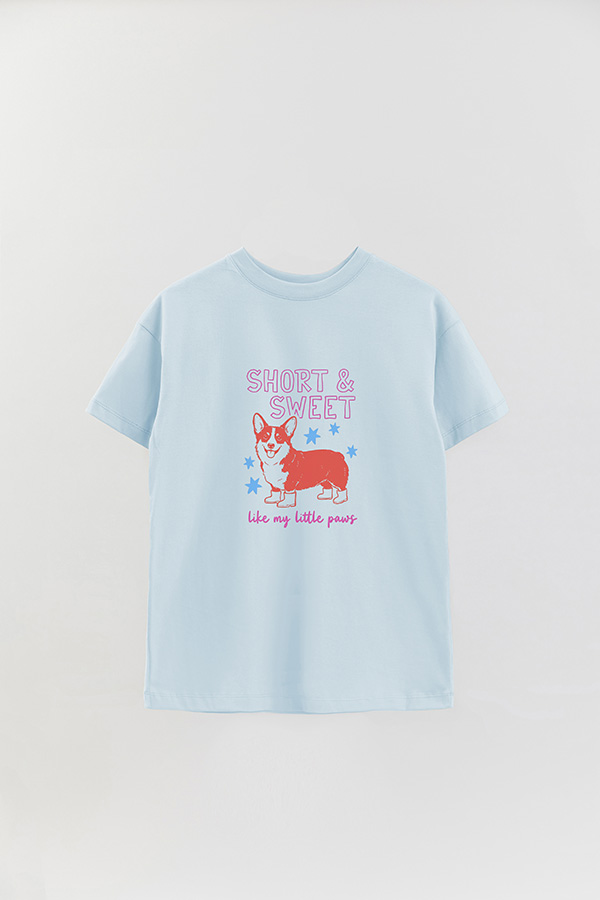 REMERA OVER ESTAMPADA DOG SHORT AND SWEET