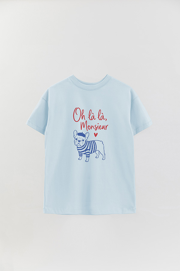 REMERA OVER ESTAMPADA DOG OH LA LA MONSIEUR