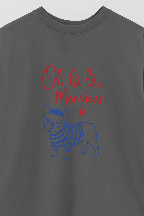 REMERA OVER ESTAMPADA DOG OH LA LA MONSIEUR