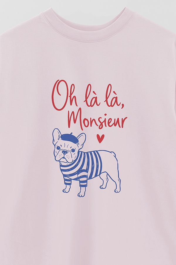 REMERA OVER ESTAMPADA DOG OH LA LA MONSIEUR