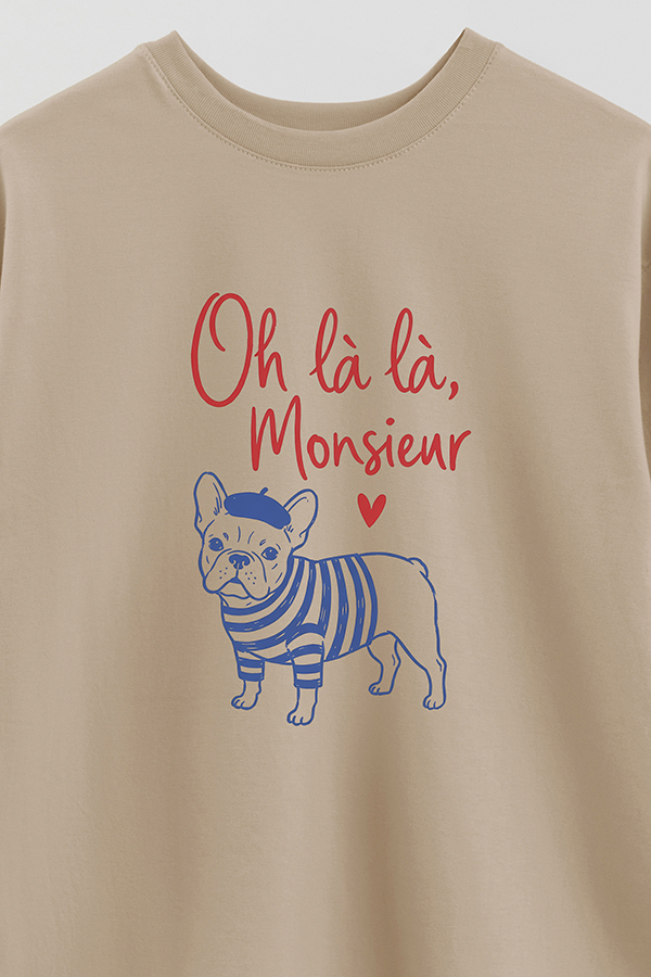 REMERA OVER ESTAMPADA DOG OH LA LA MONSIEUR