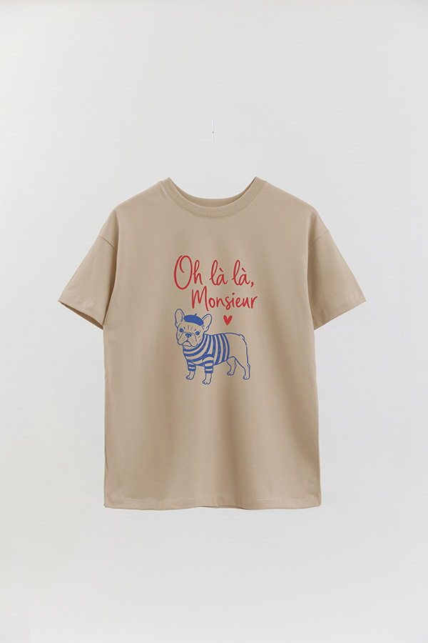 REMERA OVER ESTAMPADA DOG OH LA LA MONSIEUR