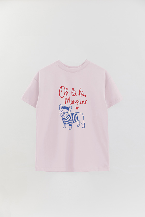 REMERA OVER ESTAMPADA DOG OH LA LA MONSIEUR