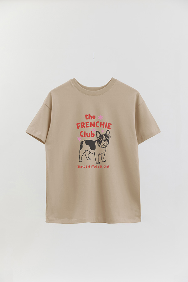REMERA OVER ESTAMPADA DOG FRENCHIE CLUB