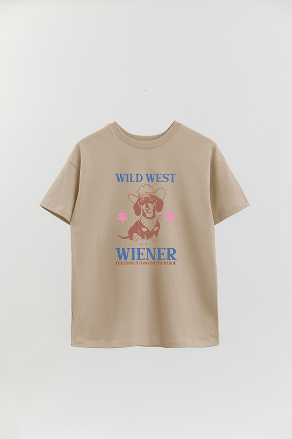 REMERA OVER ESTAMPADA DOG WILD WEST WIENER
