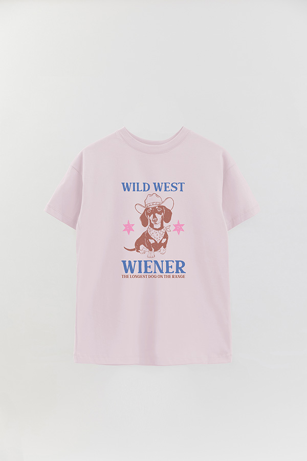 REMERA OVER ESTAMPADA DOG WILD WEST WIENER