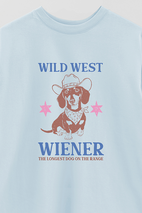 REMERA OVER ESTAMPADA DOG WILD WEST WIENER