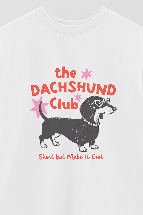 REMERA OVER ESTAMPADA DOG DACHSHUND CLUB