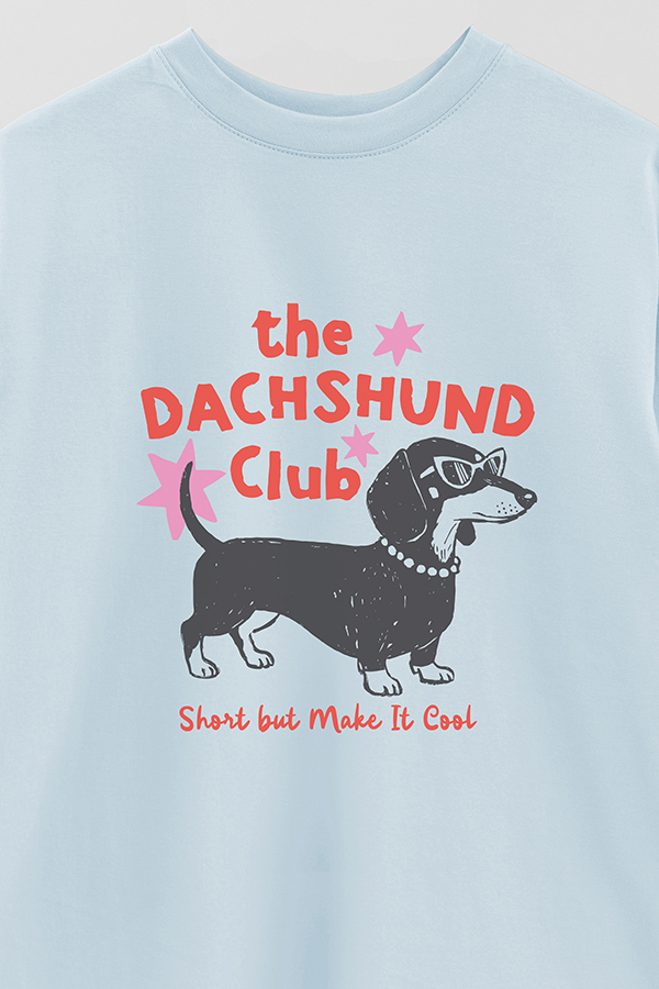REMERA OVER ESTAMPADA DOG DACHSHUND CLUB