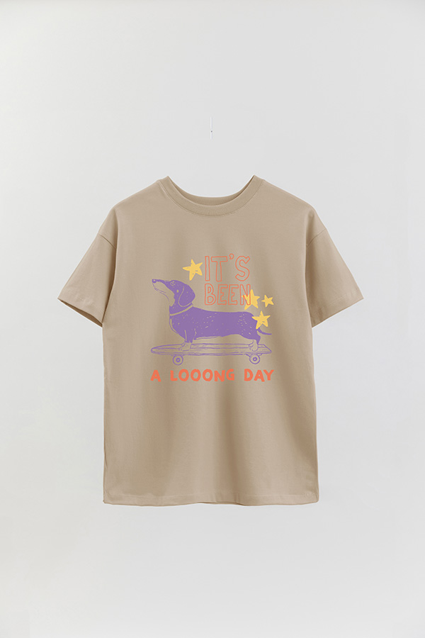 REMERA OVER ESTAMPADA DOG LOONG DAY