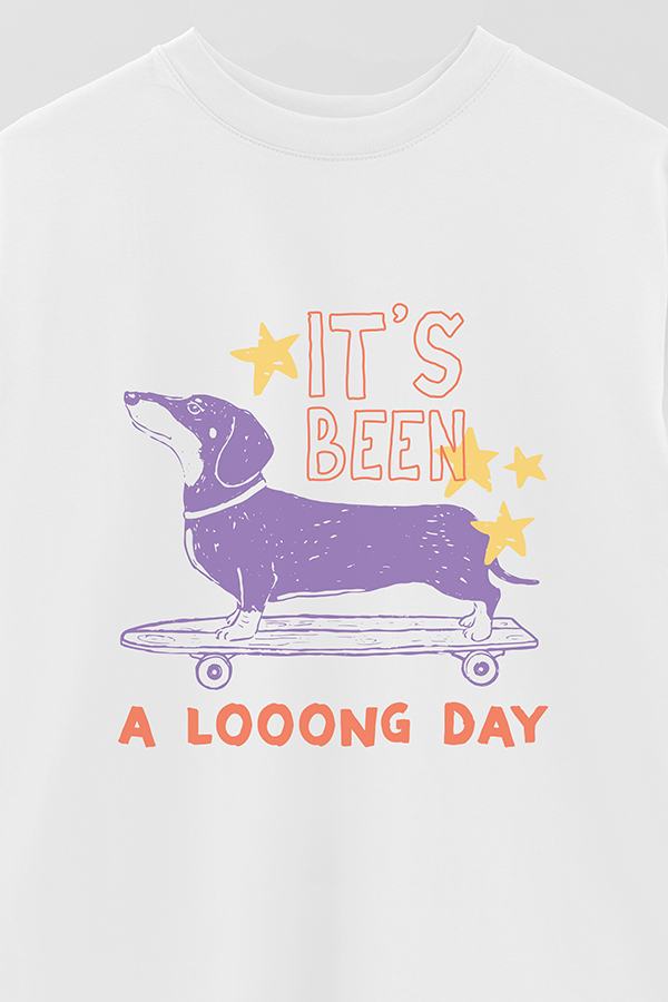 REMERA OVER ESTAMPADA DOG LOONG DAY