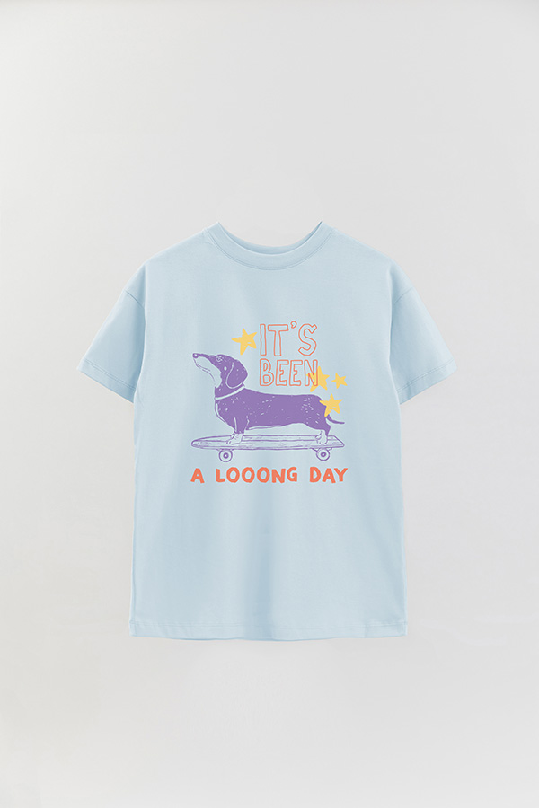 REMERA OVER ESTAMPADA DOG LOONG DAY