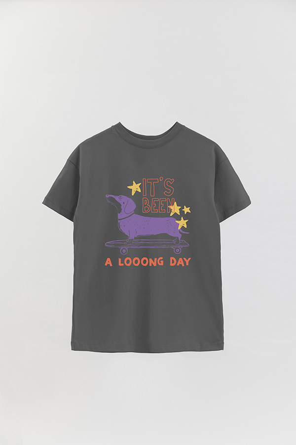 REMERA OVER ESTAMPADA DOG LOONG DAY