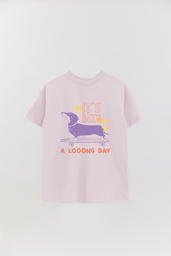 REMERA OVER ESTAMPADA DOG LOONG DAY