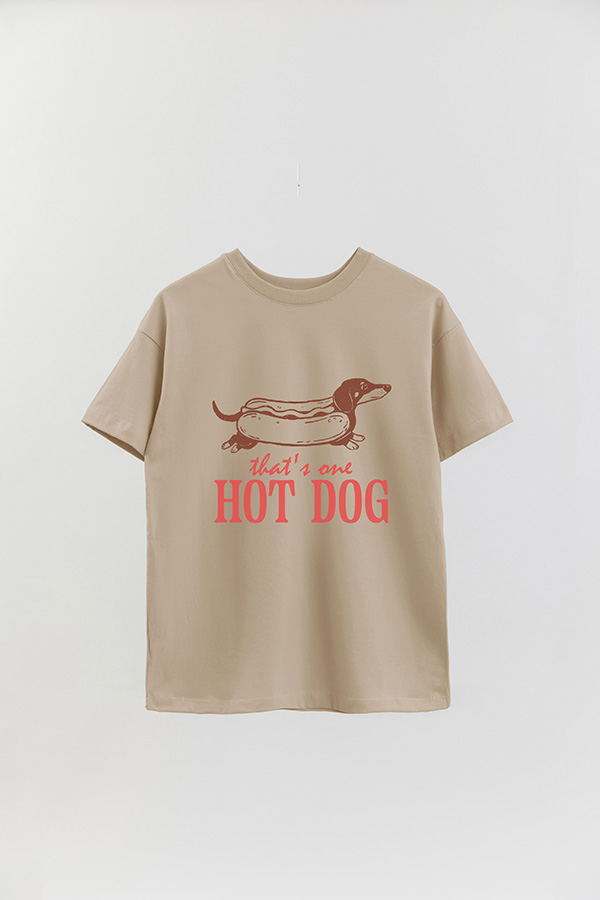 REMERA OVER ESTAMPADA DOG HOT DOG