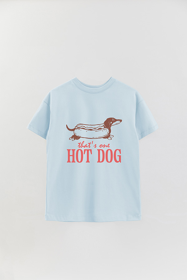 REMERA OVER ESTAMPADA DOG HOT DOG