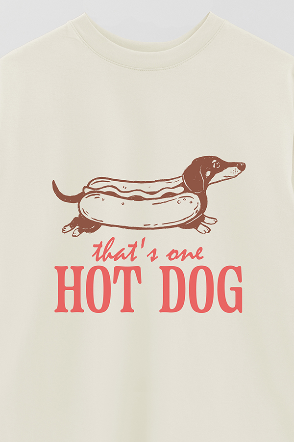 REMERA OVER ESTAMPADA DOG HOT DOG