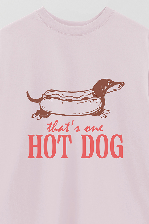 REMERA OVER ESTAMPADA DOG HOT DOG