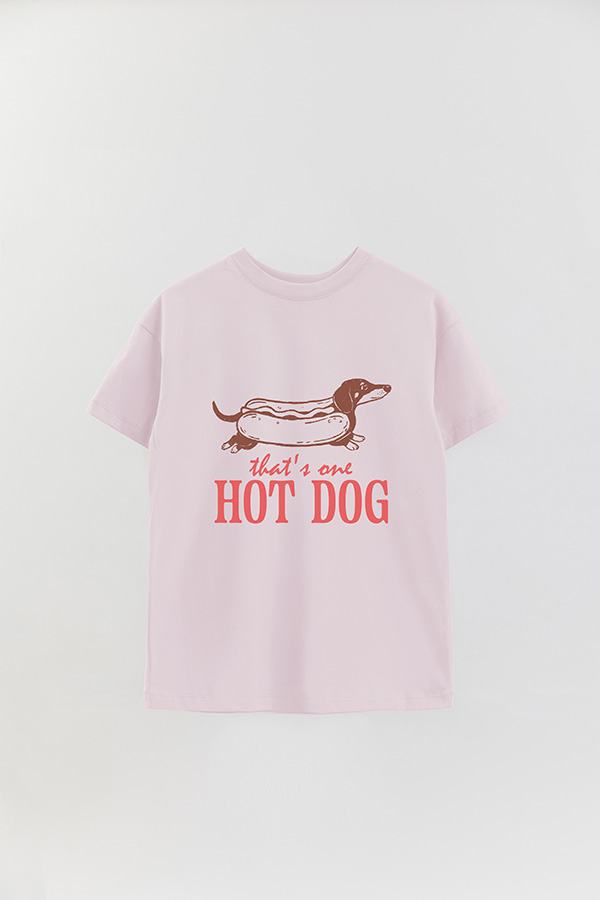 REMERA OVER ESTAMPADA DOG HOT DOG