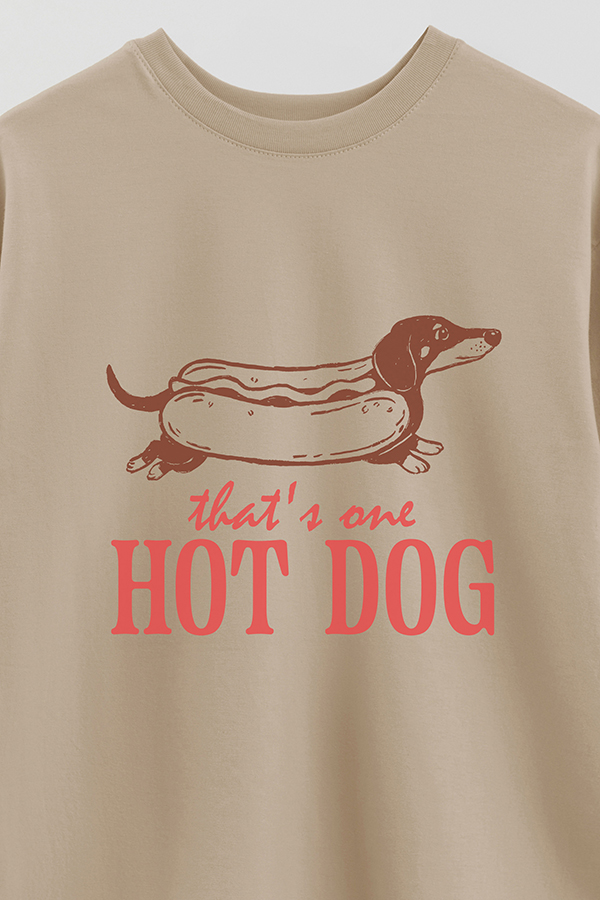 REMERA OVER ESTAMPADA DOG HOT DOG