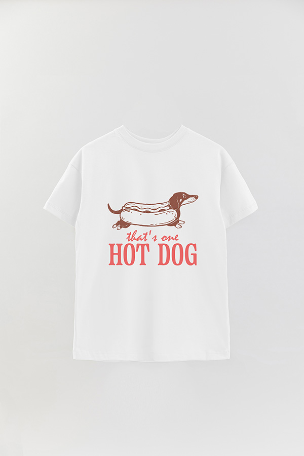 REMERA OVER ESTAMPADA DOG HOT DOG