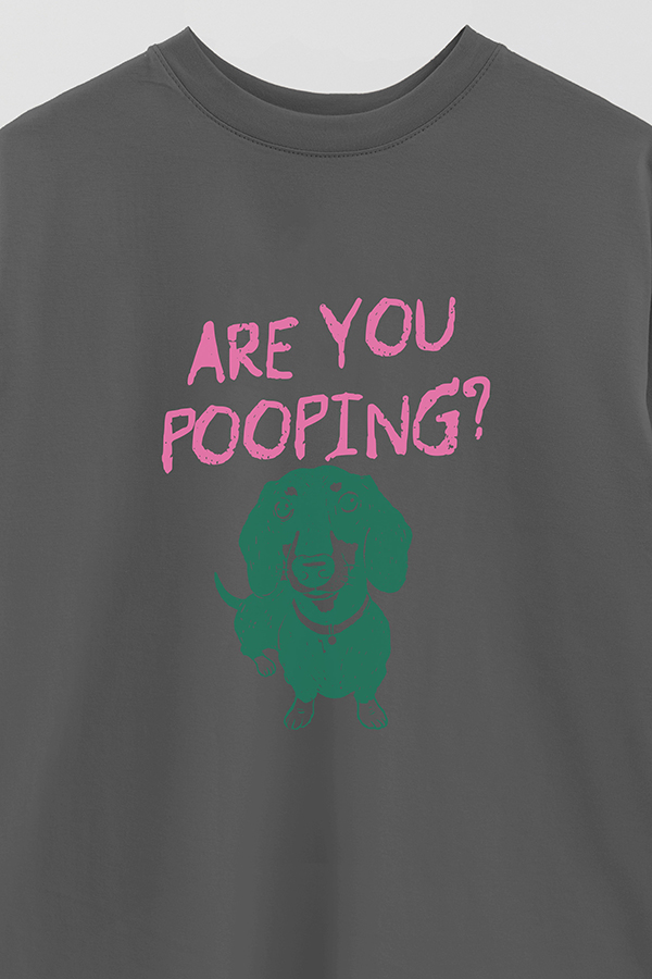 REMERA OVER ESTAMPADA DOG ARE YOU POOPING?