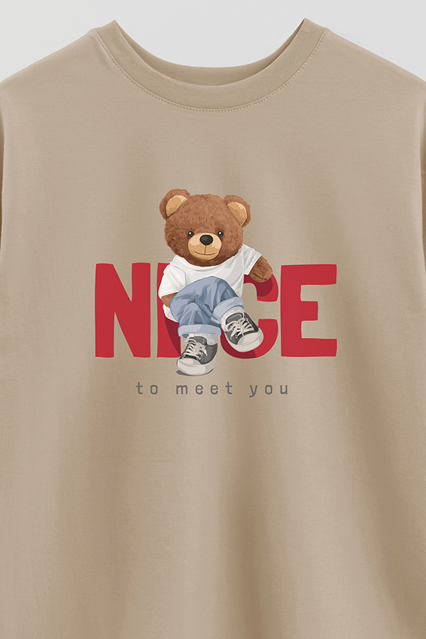 REMERA OVER ESTAMPADA UNISEX NICE TO MEET YOU