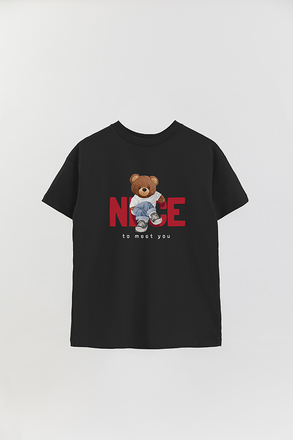 REMERA OVER ESTAMPADA UNISEX NICE TO MEET YOU