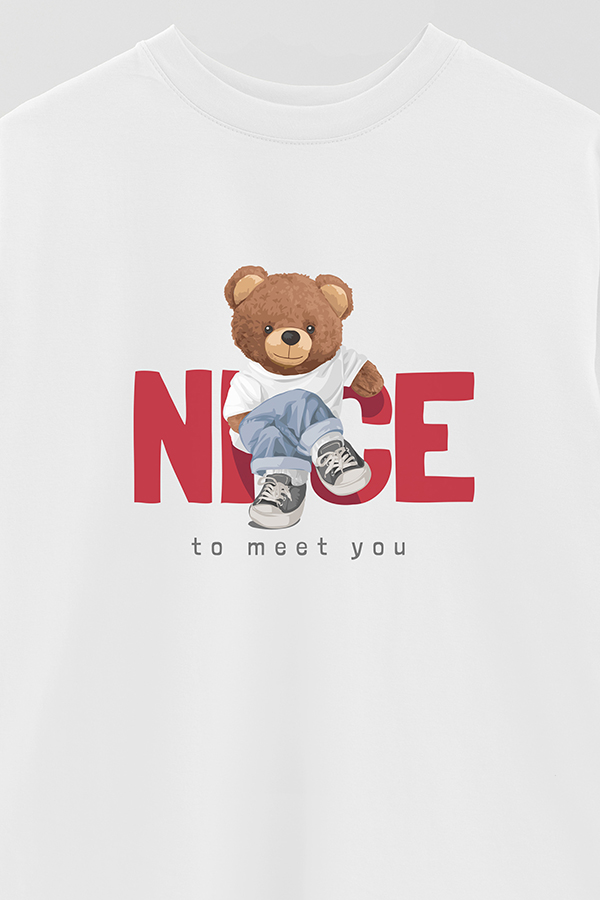 REMERA OVER ESTAMPADA UNISEX NICE TO MEET YOU