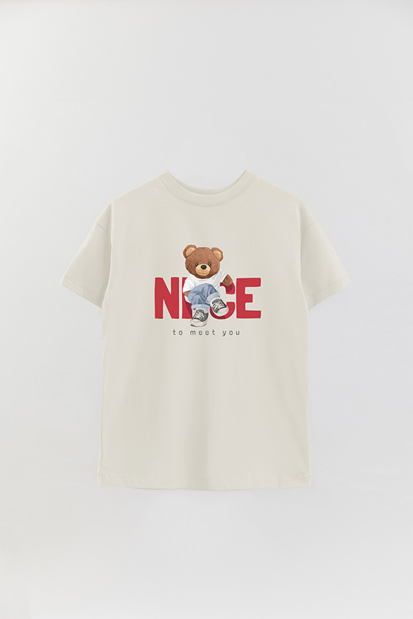 REMERA OVER ESTAMPADA UNISEX NICE TO MEET YOU