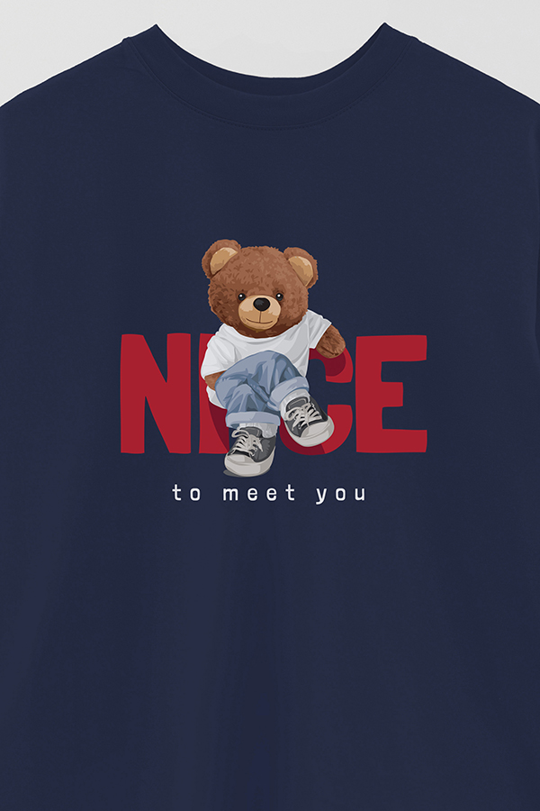 REMERA OVER ESTAMPADA UNISEX NICE TO MEET YOU