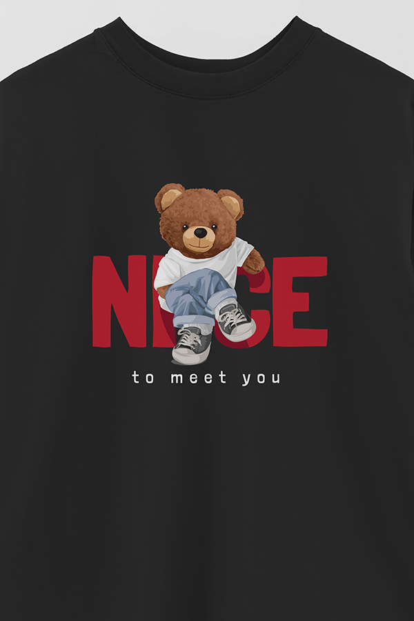 REMERA OVER ESTAMPADA UNISEX NICE TO MEET YOU