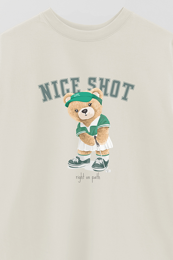 REMERA OVER ESTAMPADA UNISEX NICE SHOT
