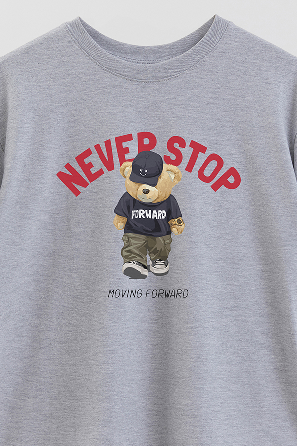REMERA OVER ESTAMPADA UNISEX NEVER STOP