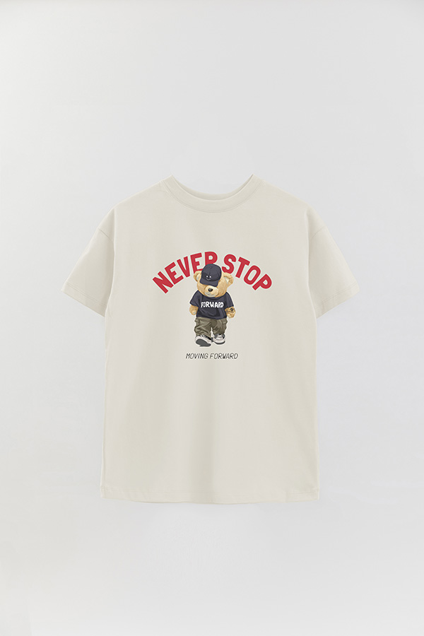 REMERA OVER ESTAMPADA UNISEX NEVER STOP