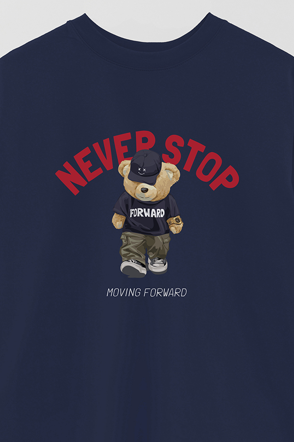 REMERA OVER ESTAMPADA UNISEX NEVER STOP