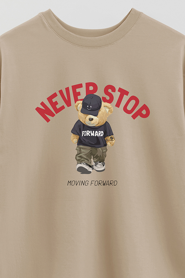 REMERA OVER ESTAMPADA UNISEX NEVER STOP