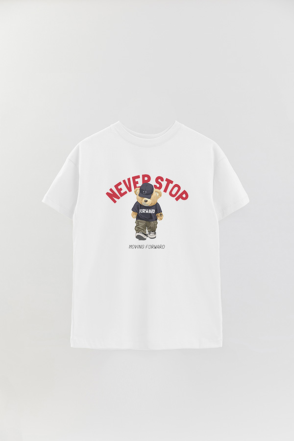 REMERA OVER ESTAMPADA UNISEX NEVER STOP