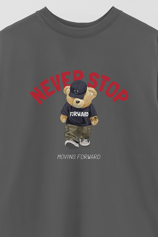 REMERA OVER ESTAMPADA UNISEX NEVER STOP