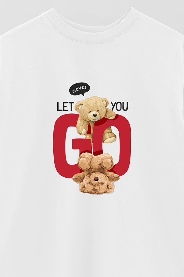 REMERA OVER ESTAMPADA UNISEX NEVER LET YOU GO
