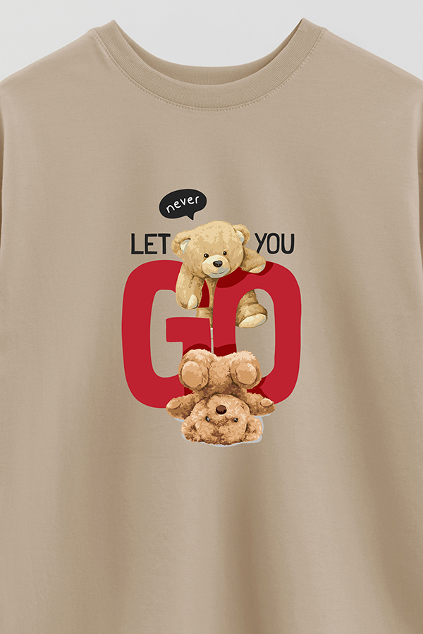 REMERA OVER ESTAMPADA UNISEX NEVER LET YOU GO