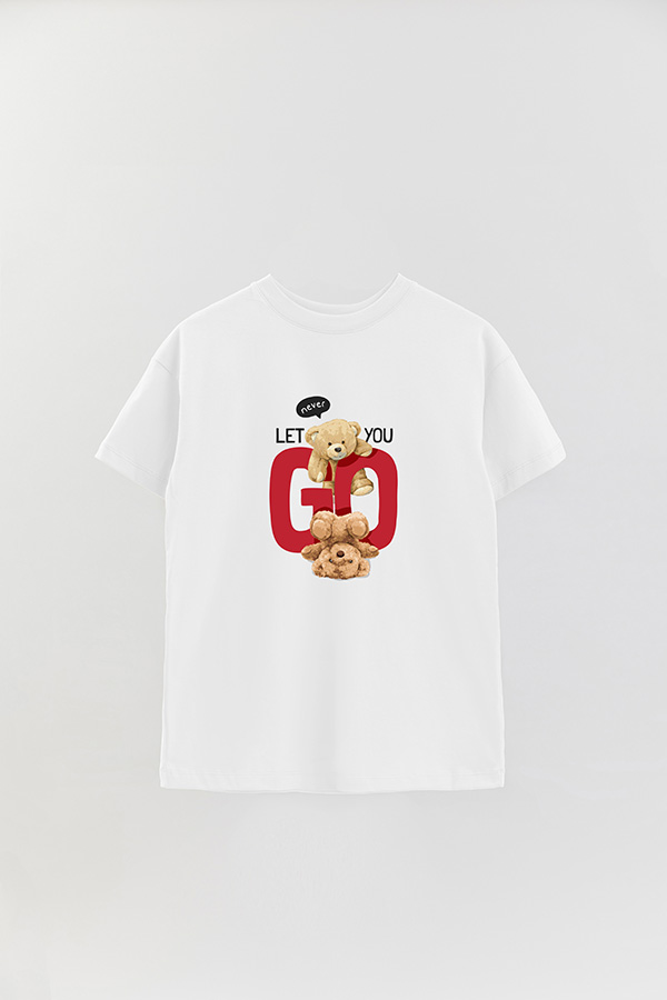 REMERA OVER ESTAMPADA UNISEX NEVER LET YOU GO