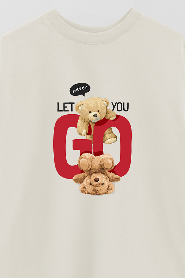 REMERA OVER ESTAMPADA UNISEX NEVER LET YOU GO