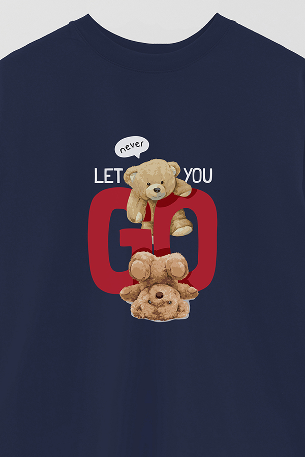 REMERA OVER ESTAMPADA UNISEX NEVER LET YOU GO