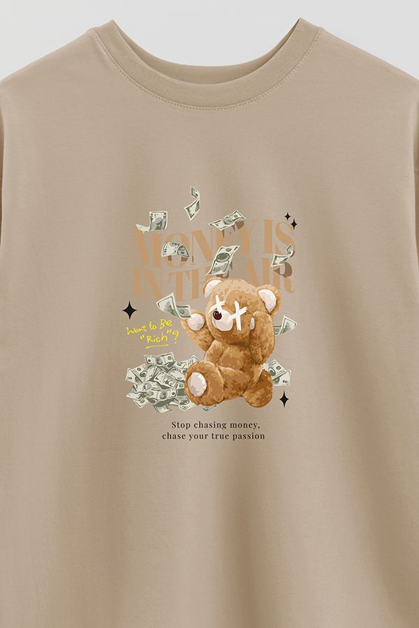 REMERA OVER ESTAMPADA UNISEX MONEY IS IN THE AIR